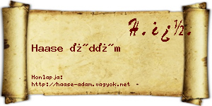 Haase Ádám névjegykártya